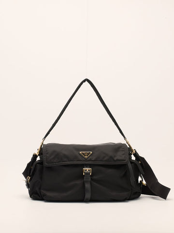 Black Large Explore Re-Nylon Handbag