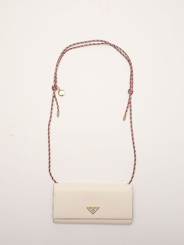 Cream Madras Wallet On Chain