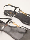 Metallic Silver T Strap Sandals