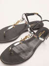 Metallic Silver T Strap Sandals
