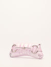 Iridescent Pink Horsebit Shoulder Bag