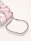 Iridescent Pink Horsebit Shoulder Bag