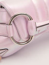 Iridescent Pink Horsebit Shoulder Bag