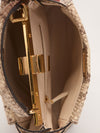 Beige & Multi Mini Python Leather Peekaboo Handbag