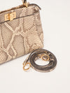 Beige & Multi Mini Python Leather Peekaboo Handbag