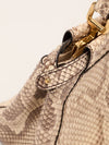 Beige & Multi Mini Python Leather Peekaboo Handbag