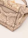Beige & Multi Mini Python Leather Peekaboo Handbag