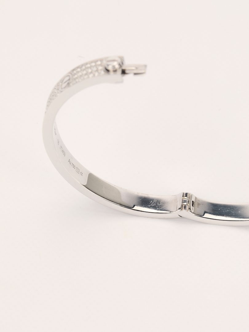 White Gold Pave Diamond Love Bracelet