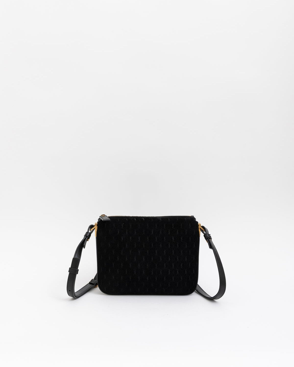 Saint Laurent King Palm Suede and Leather Logo Crossbody Bag