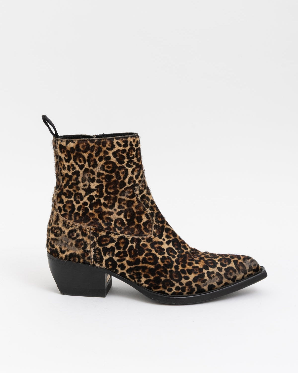 Golden Goose Leopard Distressed Pony Hair Ankle Boots