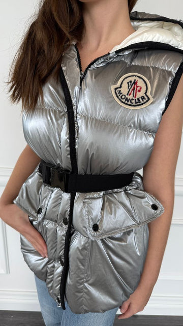 Silver Hera Hooded Down Gilet