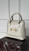 Ivory Small 1955 Horsebit Top Handle Bag With GHW