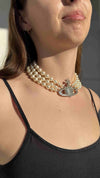 Faux Pearl Bass Relief Choker