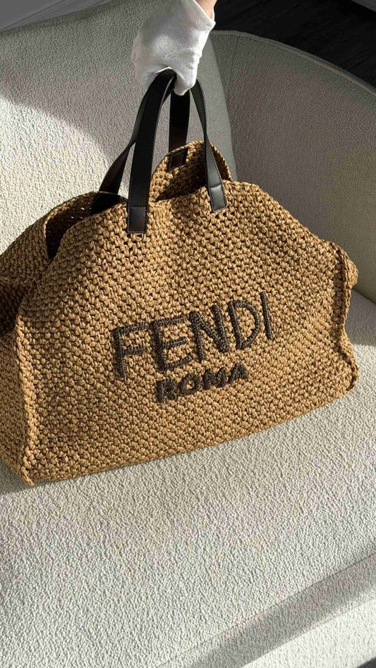 Roma Raffia Shopper Tote