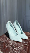 Light Blue Shearling Suzy Pumps