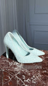 Light Blue Shearling Suzy Pumps