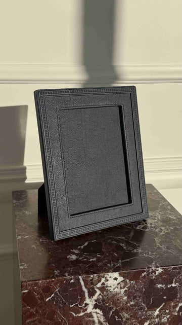 Navy MM Henri Taurillon Leather Picture Frame
