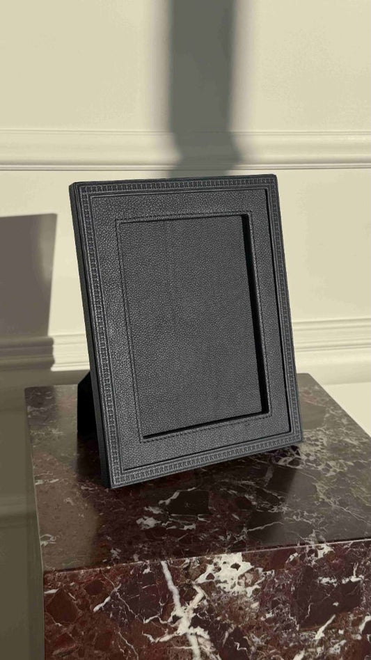 Navy MM Henri Taurillon Leather Picture Frame