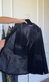 Black Studded Velvet Blazer And Waistcoat