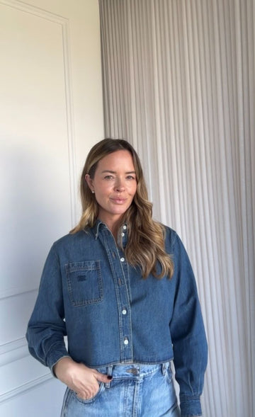 Union Ocean Wash Cropped Denim Shirt