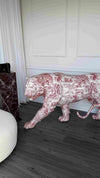 White & Red Toile De Jouy Fiberglass Tiger
