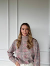 Pink 22K Sequined Turtleneck Jumper