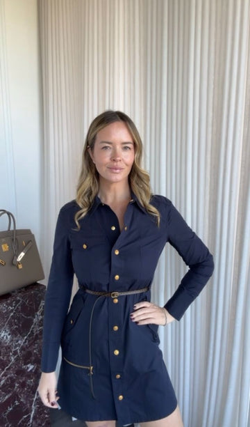 Navy Light Mid-Length Dress