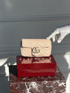 Pink Beige Mini GG Marmont Shoulder Bag With GHW