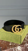 Black GG Marmont Belt With GHW