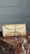 Cream & Multi Colour Monogram Foldable Jewellery Case