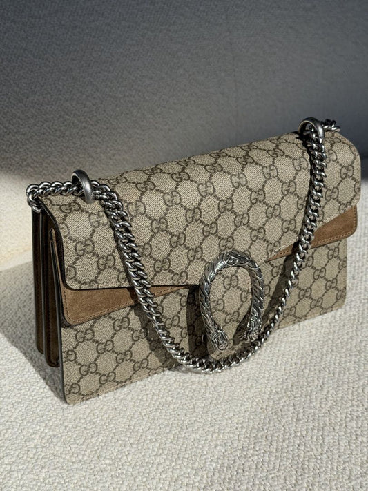 Ebony & Brown Medium  Dionysus Shoulder Bag With SHW