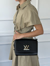 Black MM Epi Leather Twist Shoulder Bag With SHW