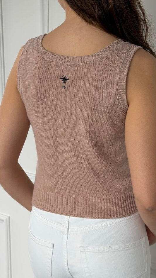 Dusty Pink Cashmere Knit Singlet