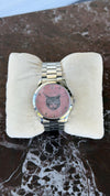 Silver Timeless Mystic Cat Pink Mother Of Pearl Watch