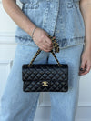Small Black Caviar Classic Flap Handbag With GHW
