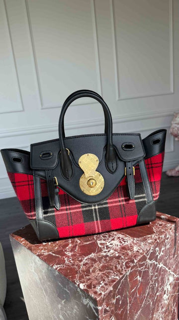 Black & Red Plaid Ricky Bag With GHW