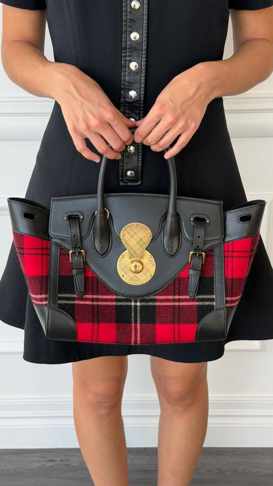 Black & Red Plaid Ricky Bag With GHW