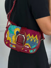 Blue Multi Embellished Denim Welington Shoulder Bag With SHW