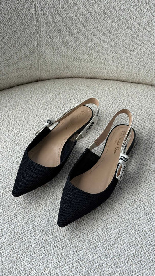 Black J'Adior Slingback Flats