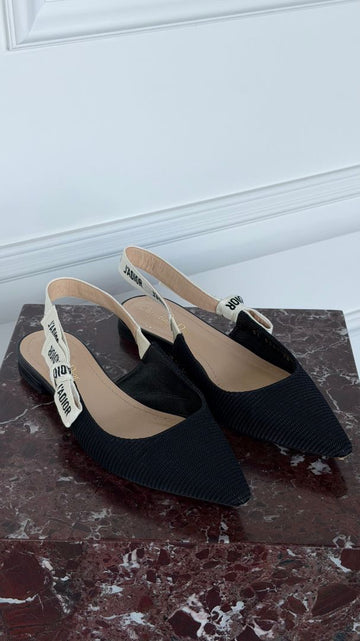 Black J'Adior Slingback Flats