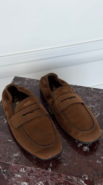 Cocoa Brown Shuffle Nubuck Leather Loafers