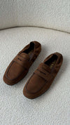 Cocoa Brown Shuffle Nubuck Leather Loafers