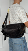 Black Medium Crinkled Calfskin Macrocannage D-Journey Bag With GHW