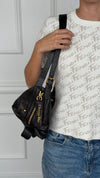 Black Medium Crinkled Calfskin Macrocannage D-Journey Bag With GHW