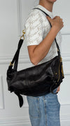Black Medium Crinkled Calfskin Macrocannage D-Journey Bag With GHW
