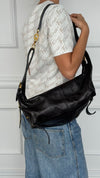 Black Medium Crinkled Calfskin Macrocannage D-Journey Bag With GHW