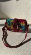 Blue Multi Embellished Denim Welington Shoulder Bag With SHW