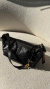 Black Medium Crinkled Calfskin Macrocannage D-Journey Bag With GHW