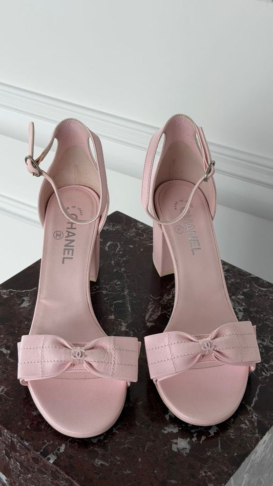 Light Pink Bow Heels
