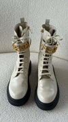 Beige Fendigraphy Biker Boots
